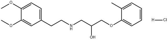 2-Propanol, 1-[[2-(3,4-dimethoxyphenyl)ethyl]amino]-3-(2-methylphenoxy)-, hydrochloride (1:1) Structure